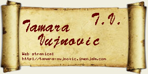Tamara Vujnović vizit kartica